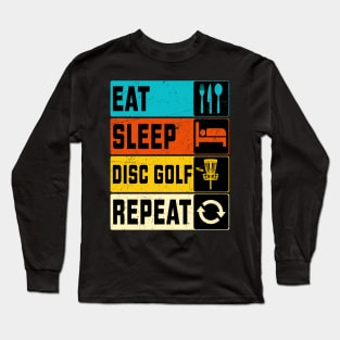 Eat Sleep Disc Golf Repeat Vintage Long Sleeve T-Shirt